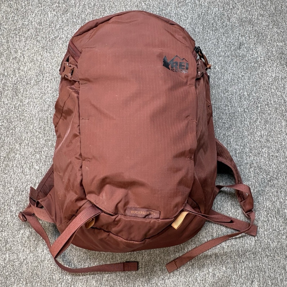 REI Co-op Ruckpack 18L Hiking Daypack Unisex Adults Zip School Travel Rust Red